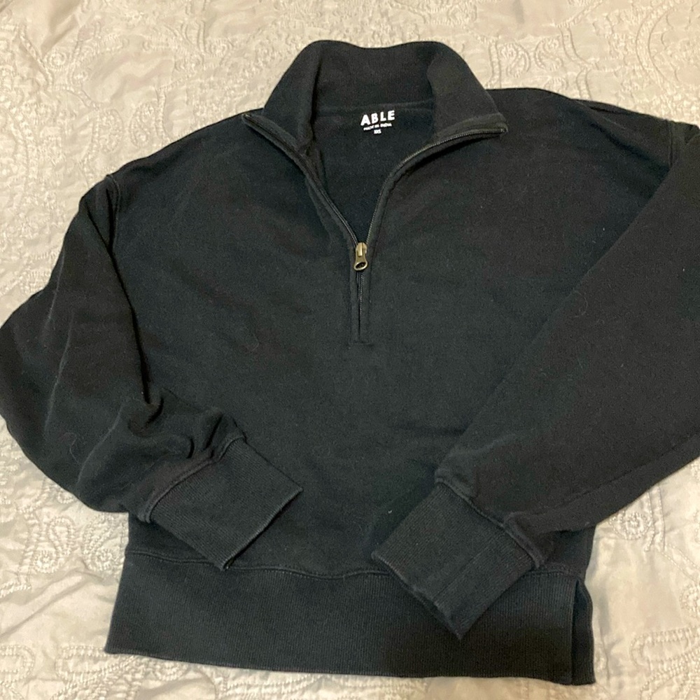 ABLE black quarter zip sweatshirt XXS